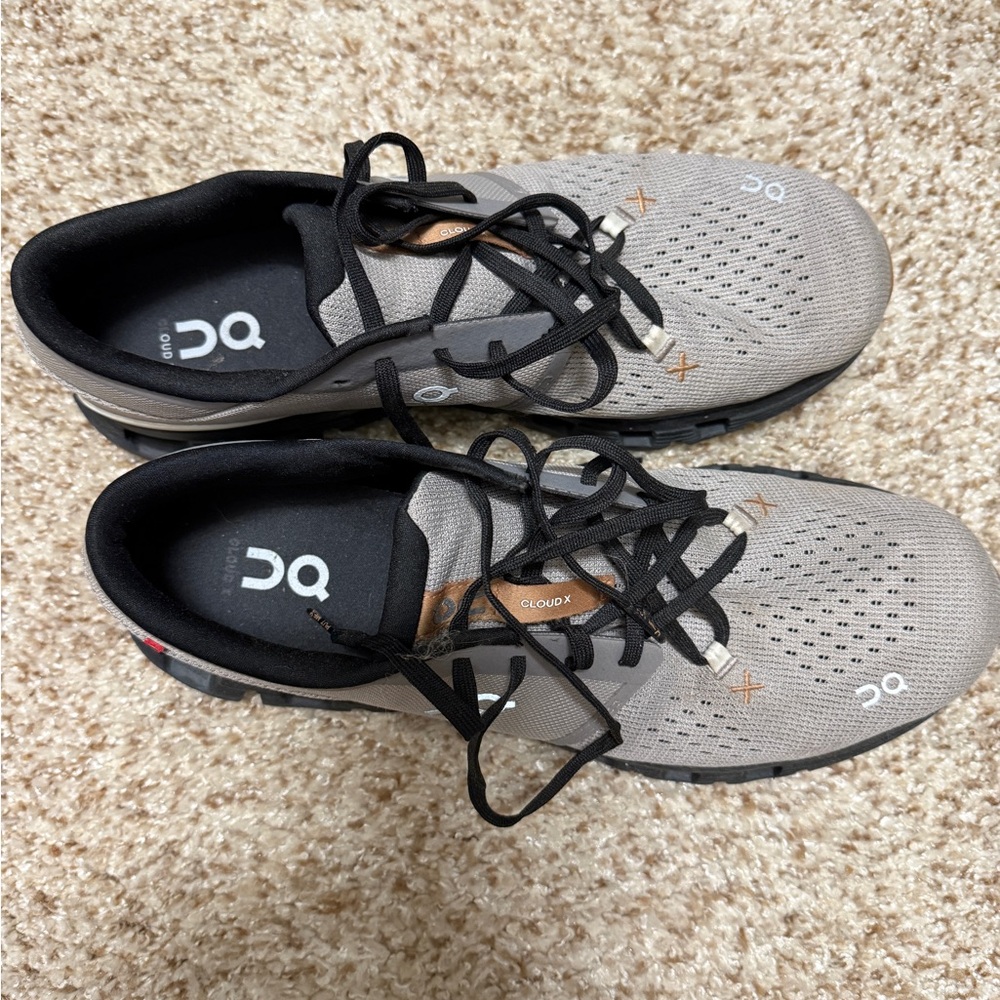 On Running Gray and Black Athletic Shoes with Signature Cushioning